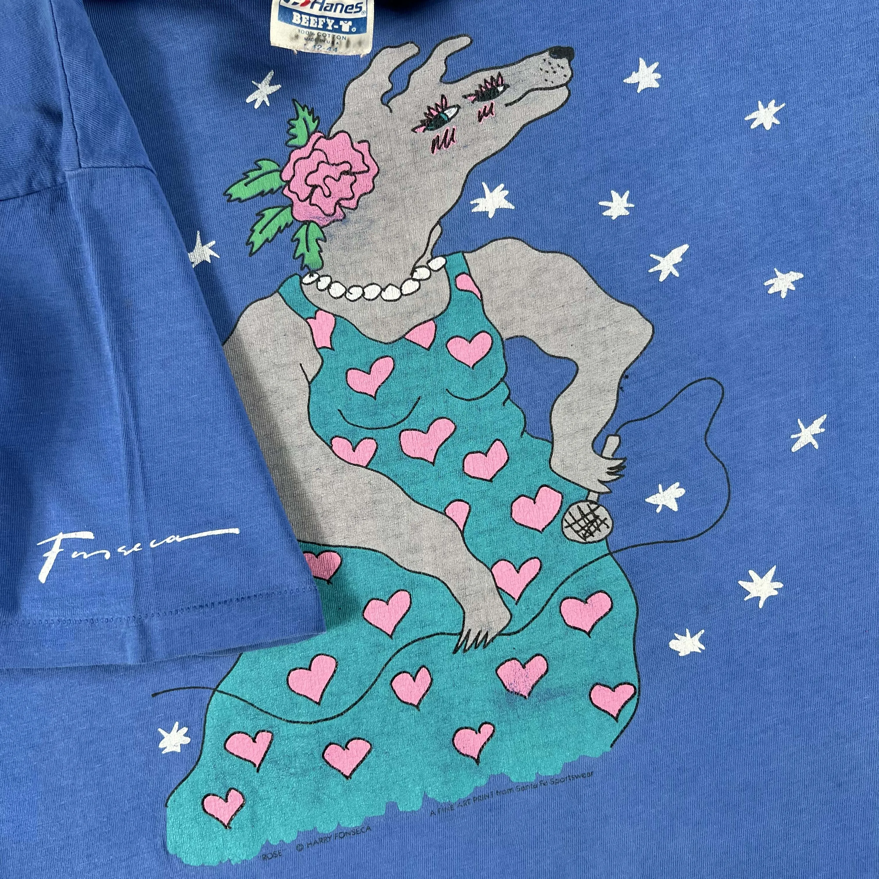 90s 'Rose' Funky Dog Art Tee- M