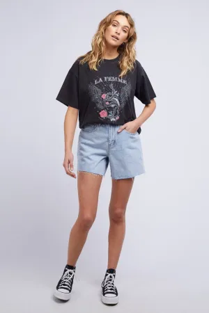 All About Eve - Carmen Tee - Washed Black