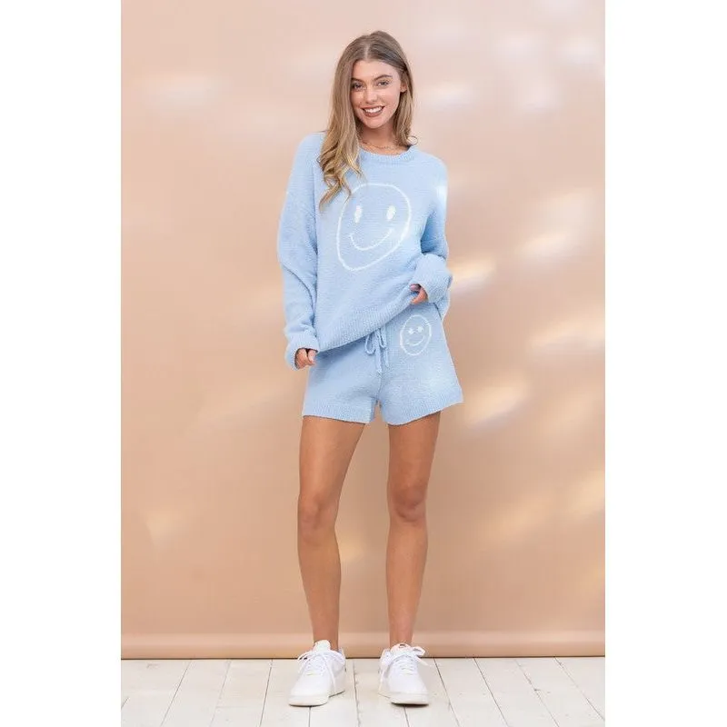 All Smiles Cozy Soft Top with Shorts Set