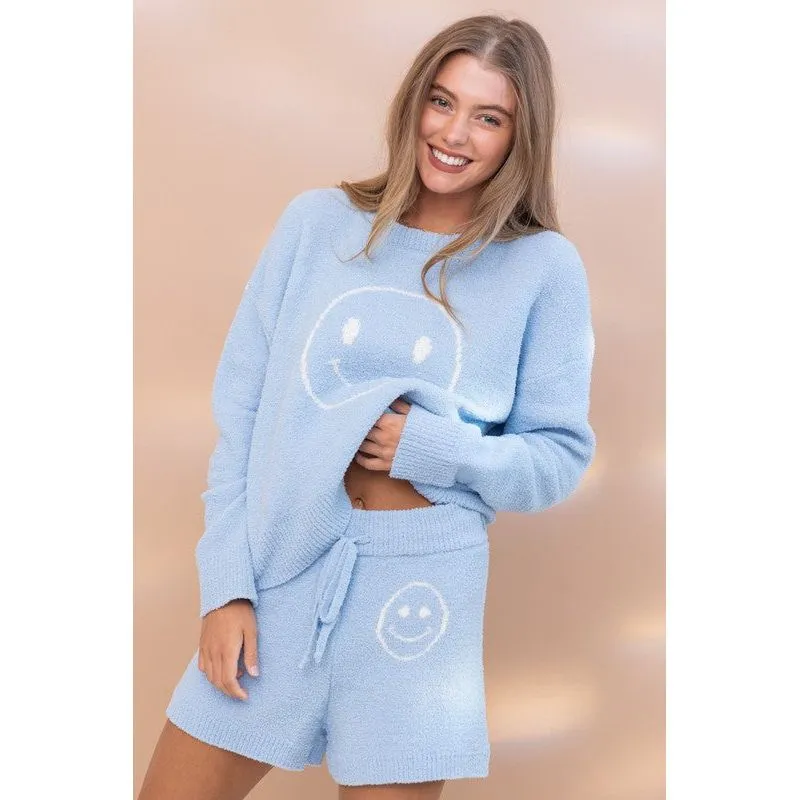 All Smiles Cozy Soft Top with Shorts Set