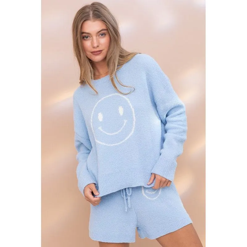 All Smiles Cozy Soft Top with Shorts Set