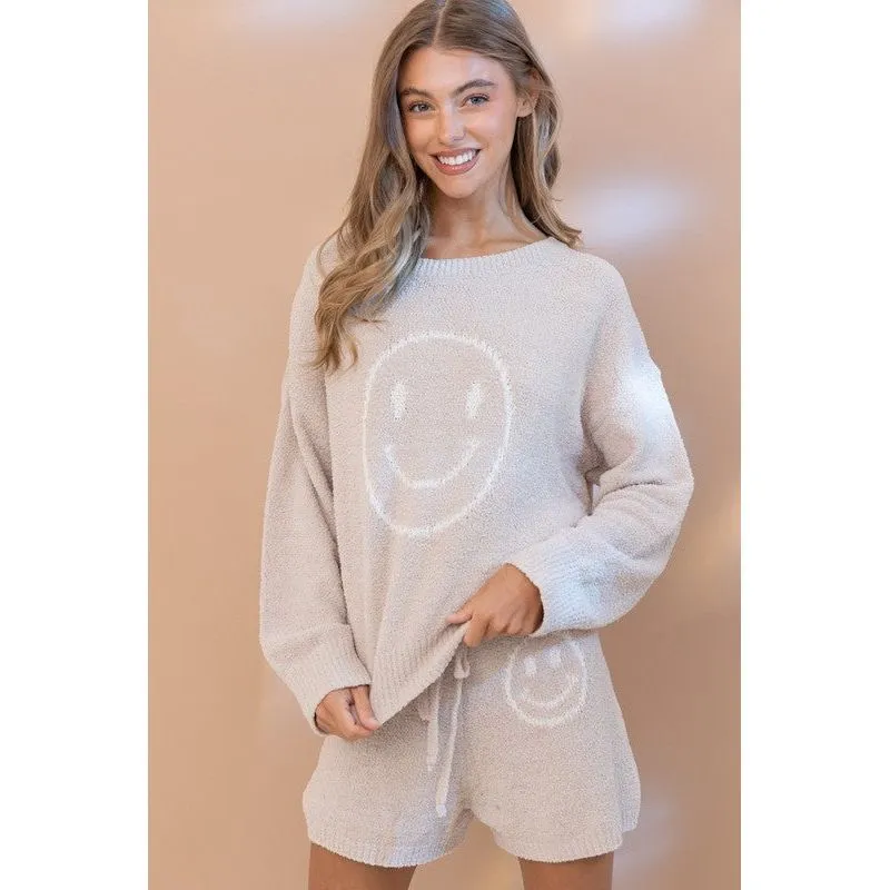 All Smiles Cozy Soft Top with Shorts Set