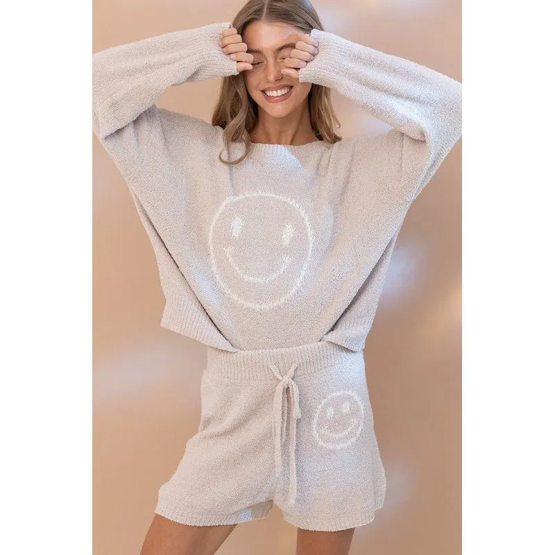 All Smiles Cozy Soft Top with Shorts Set