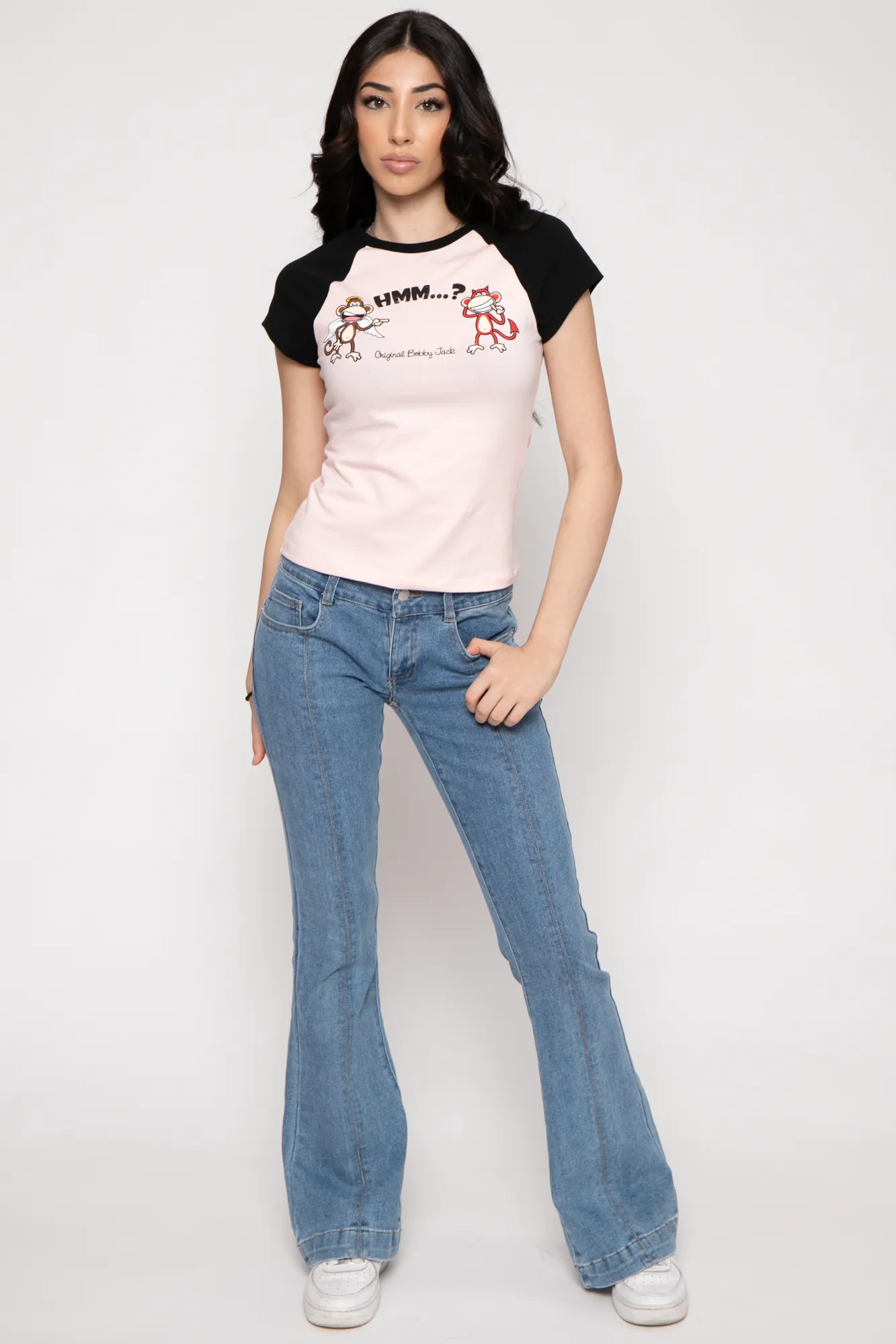 Angel Devil - Bobby Jack Raglan Top - Pink