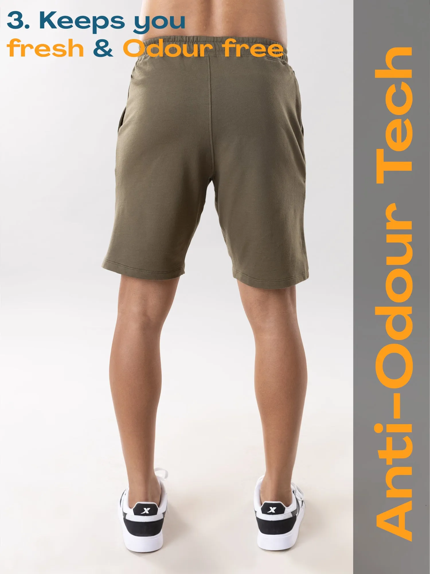 Anti Stain & Anti Odor Shorts with SAC Tech & Smart Pocket - Dark Olive