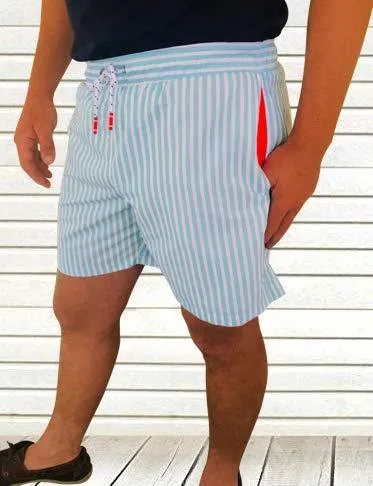 Aqua Stripe Board Shorts