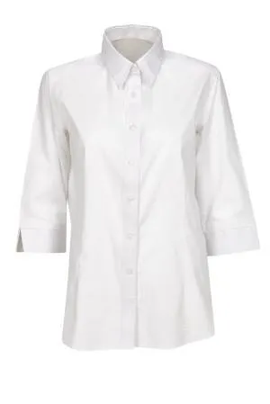 B05  Womens 3/4 Length Sleeve Poplin Business Shirt