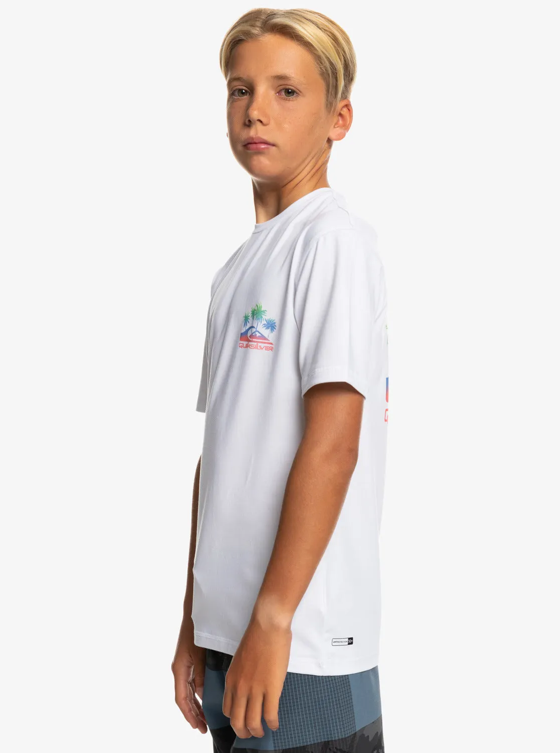 Boys 8-16 Mix Session UPF 50 Short Sleeve Surf Tee - White