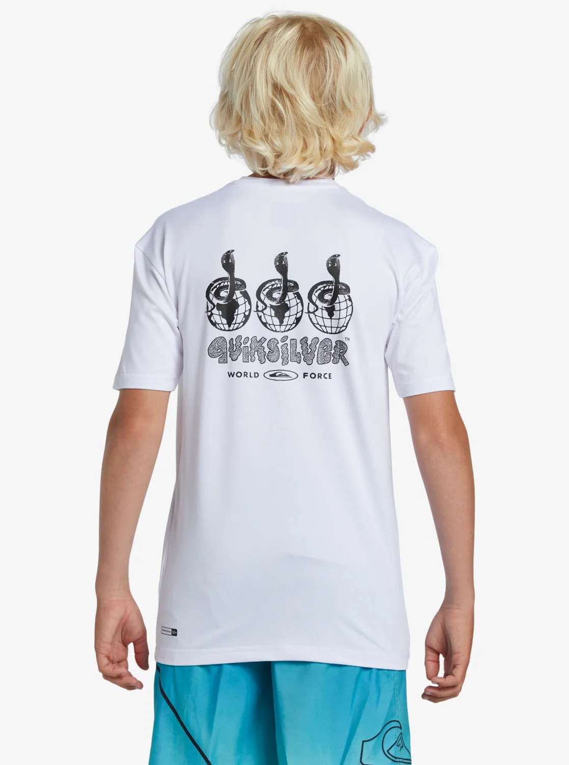 Boys 8-16 Mix Session UPF 50 Short Sleeve Surf Tee - White