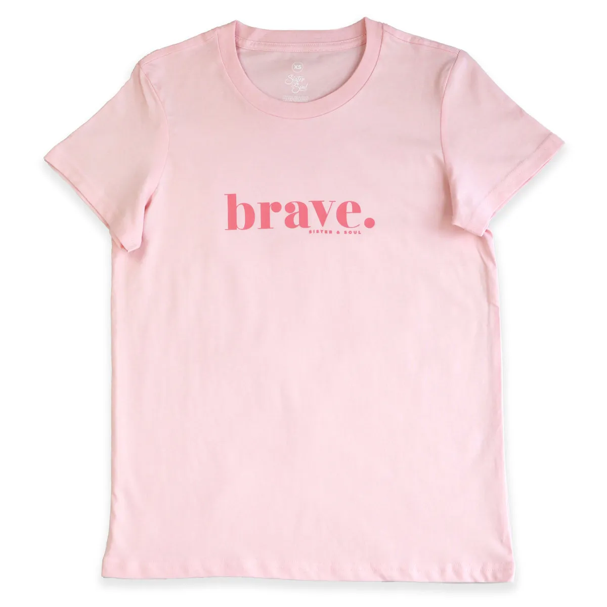 BRAVE - Soft Pink Boxy Tee - Pink Print