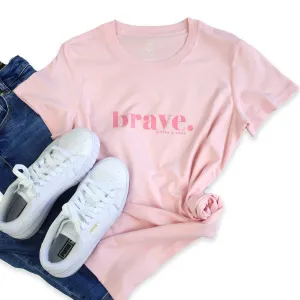 BRAVE - Soft Pink Boxy Tee - Pink Print