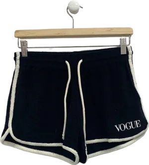 British Vogue Black Terry Shorts UK S