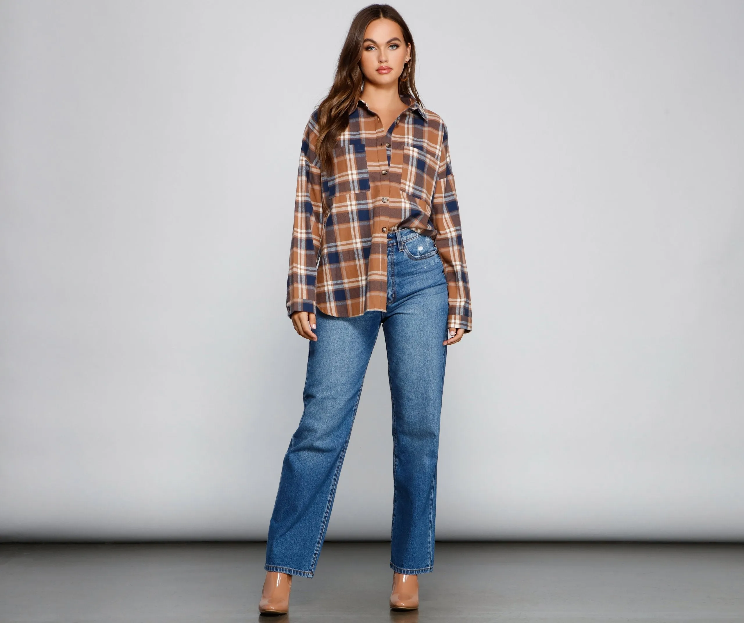 Button Up In Fab Flannel Top