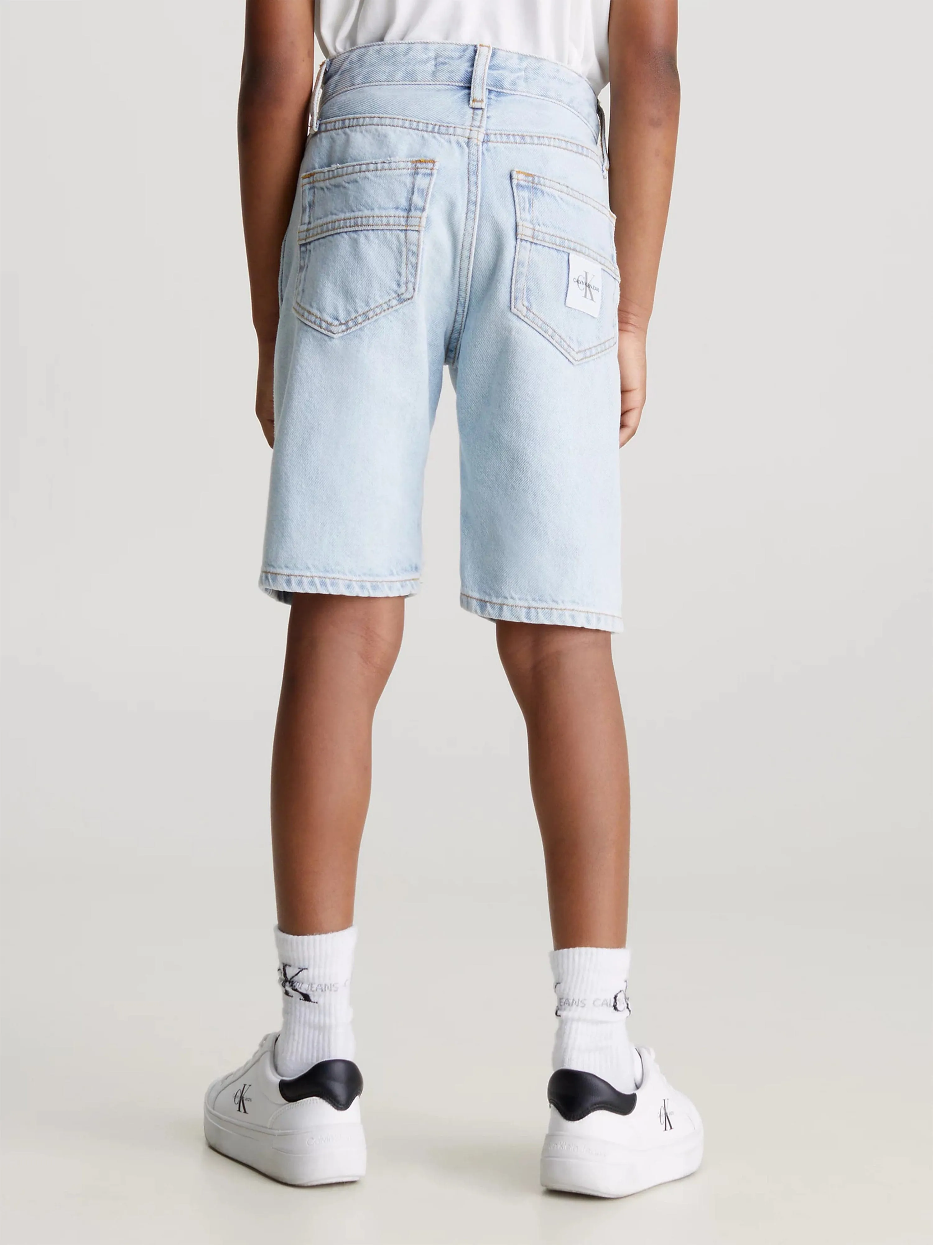 Calvin Klein Boys Relaxed Denim Shorts in Blue