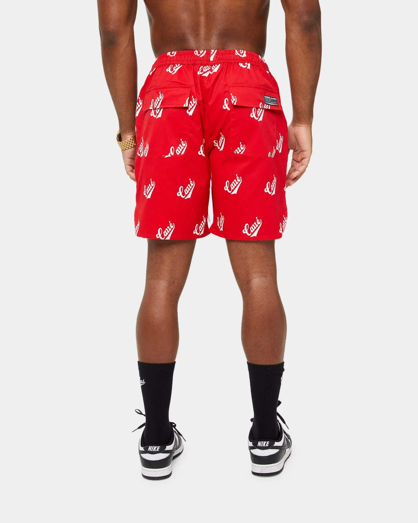 Carre Parc De Balle Repeat Logo Print Shorts Red