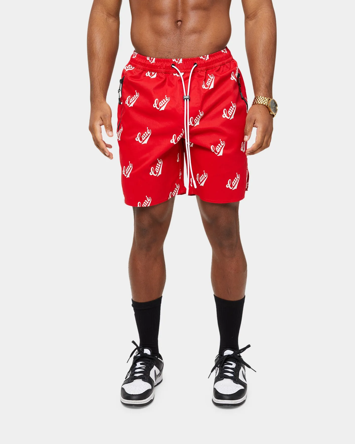 Carre Parc De Balle Repeat Logo Print Shorts Red