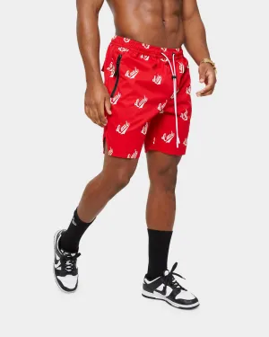 Carre Parc De Balle Repeat Logo Print Shorts Red