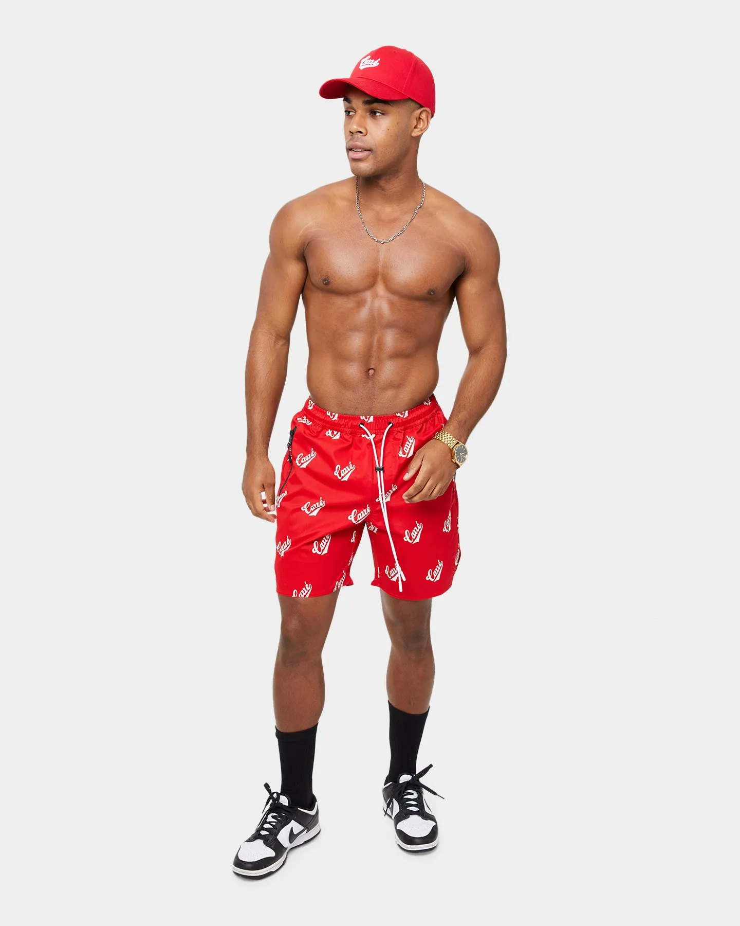 Carre Parc De Balle Repeat Logo Print Shorts Red