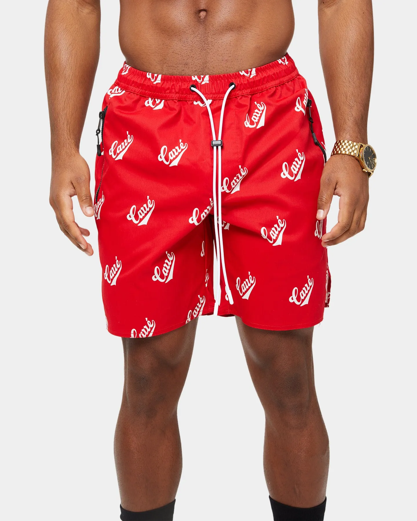 Carre Parc De Balle Repeat Logo Print Shorts Red