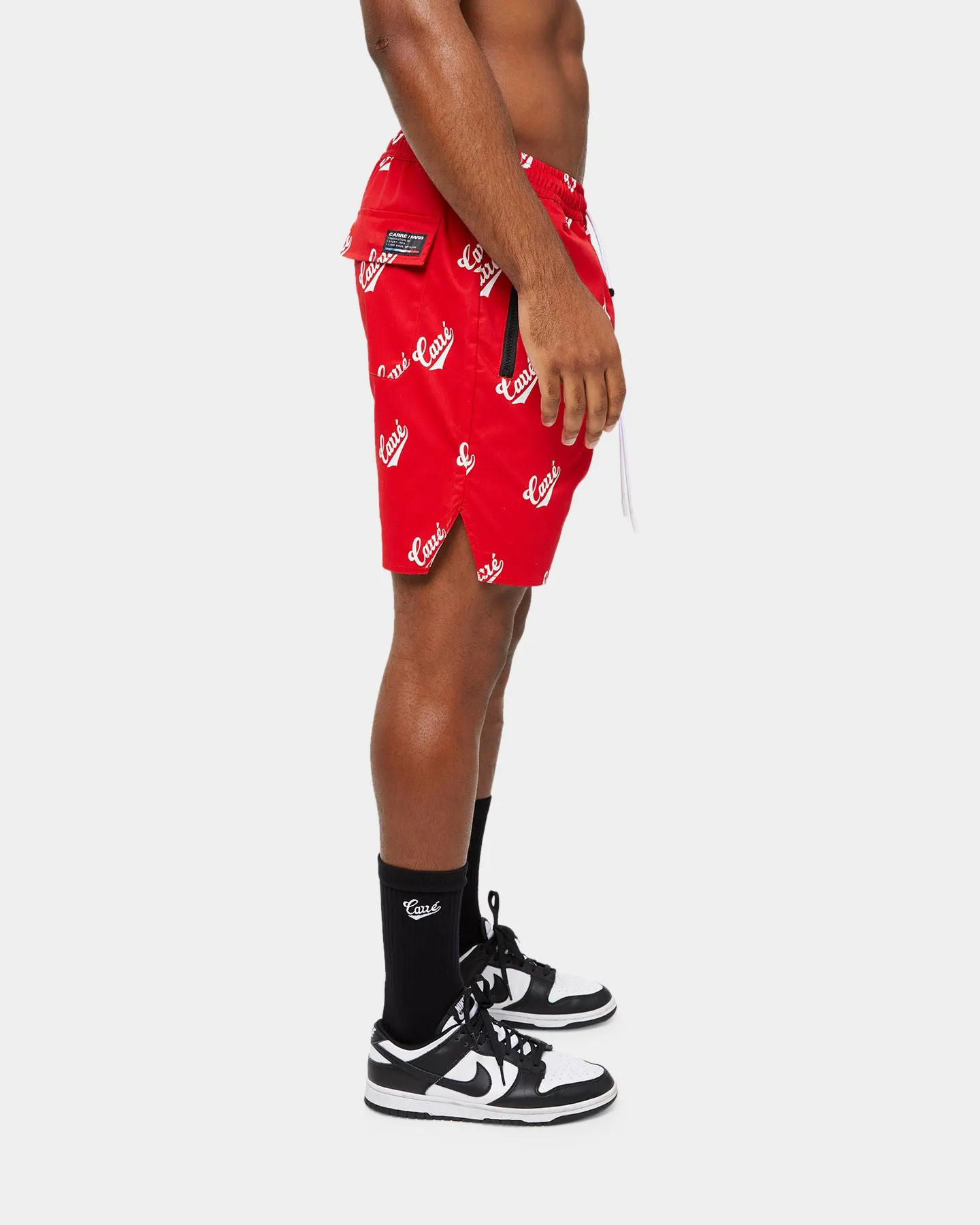 Carre Parc De Balle Repeat Logo Print Shorts Red