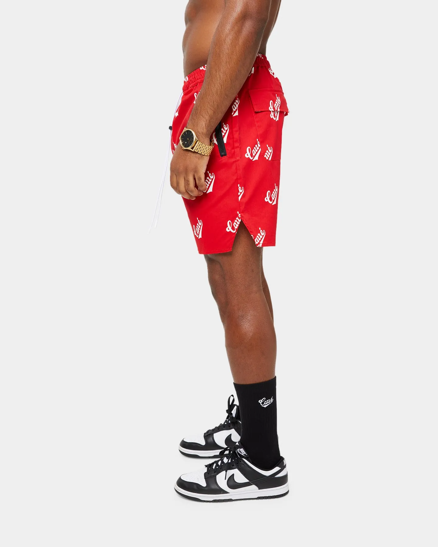 Carre Parc De Balle Repeat Logo Print Shorts Red