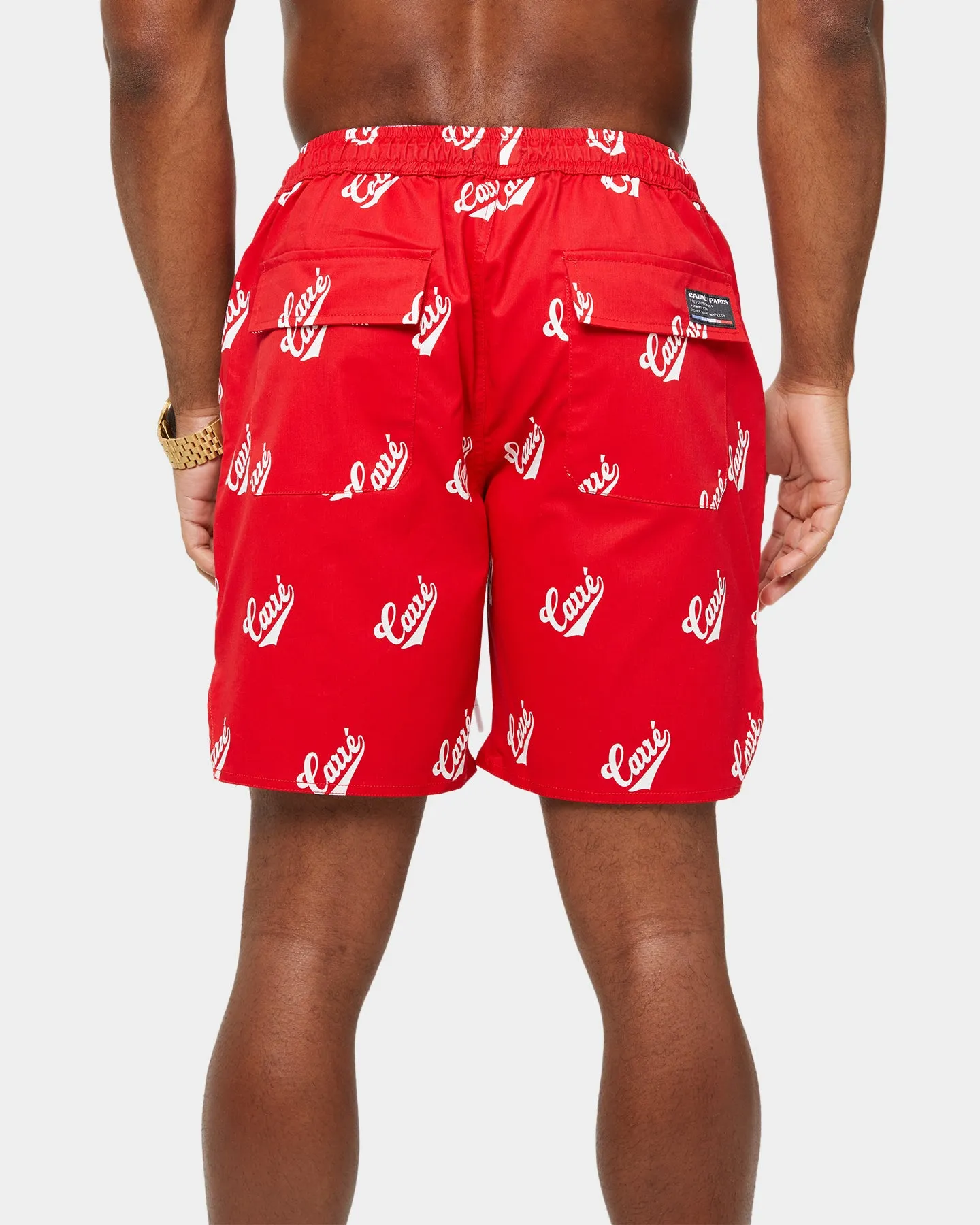 Carre Parc De Balle Repeat Logo Print Shorts Red