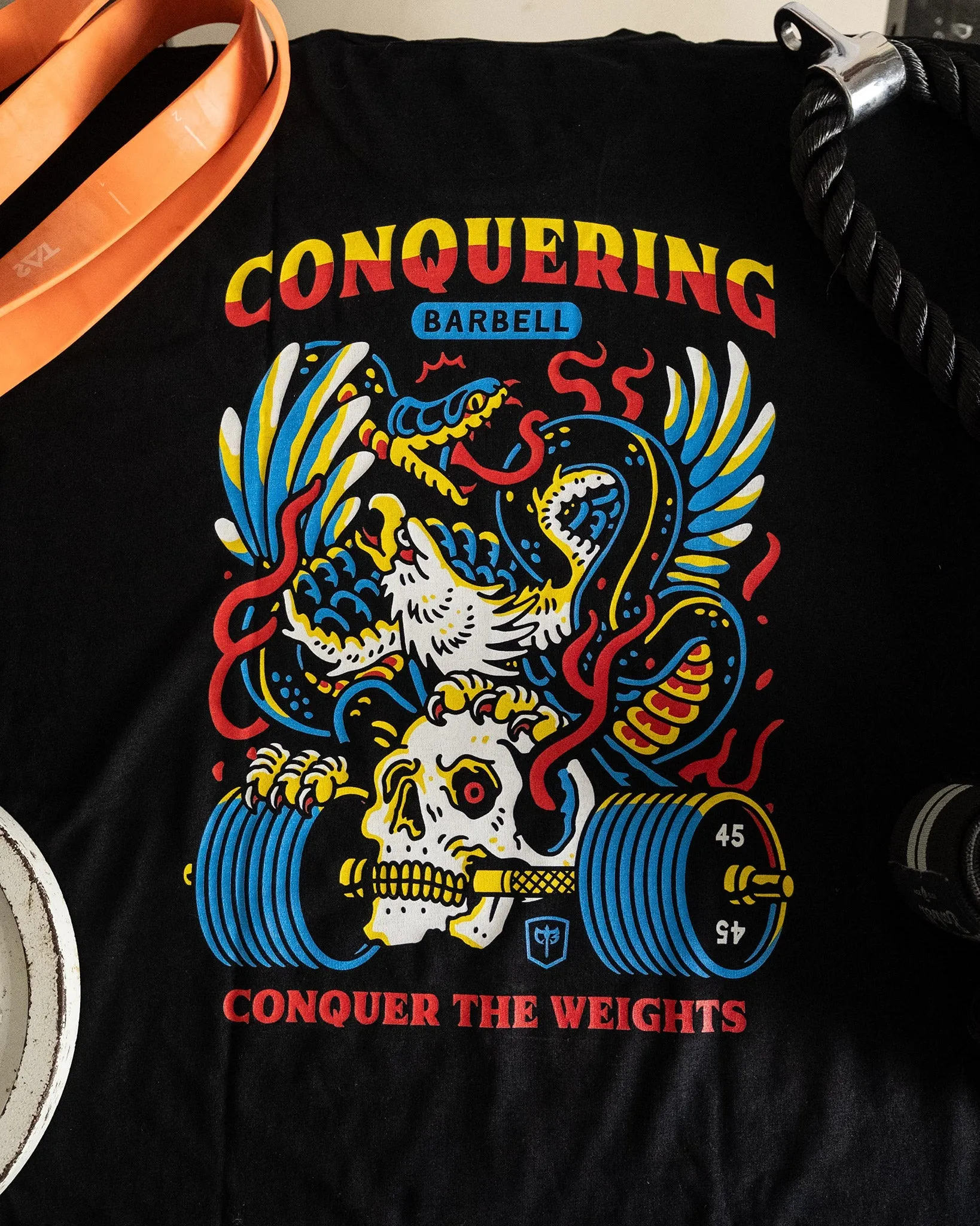 Conquer The Weights - Air Raid - Black Tee