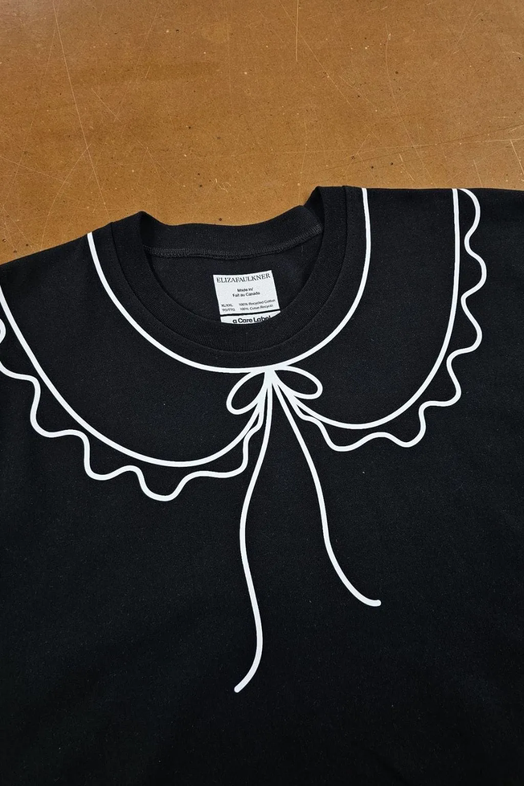 Cotton Trompe L'oeil Tee Black