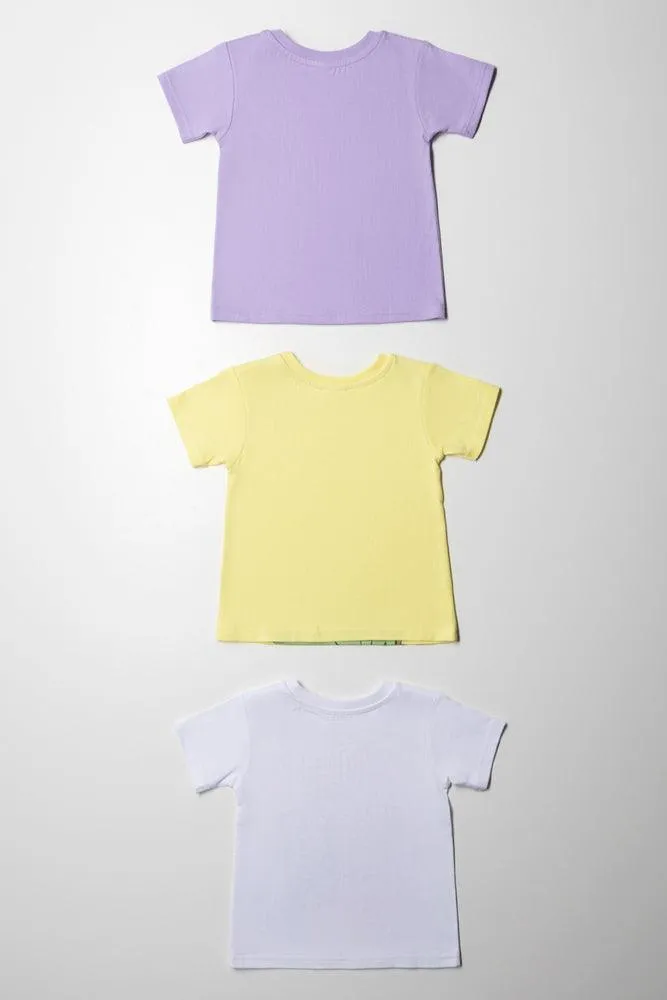 Disney Princess 3 Pack T-Shirt White