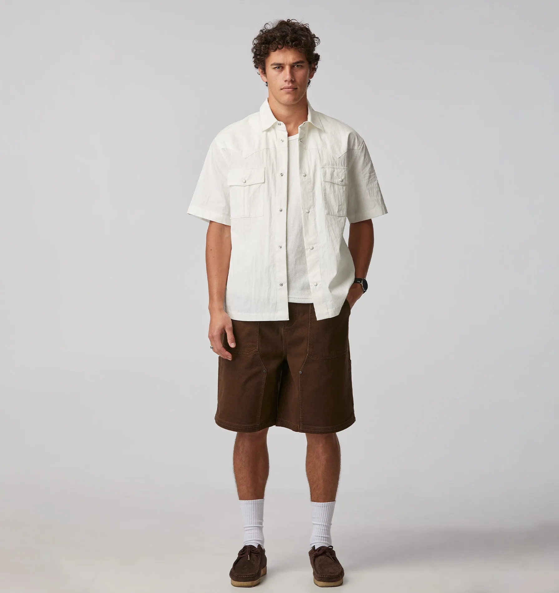 Double Knee Workers Short - Dark Brown