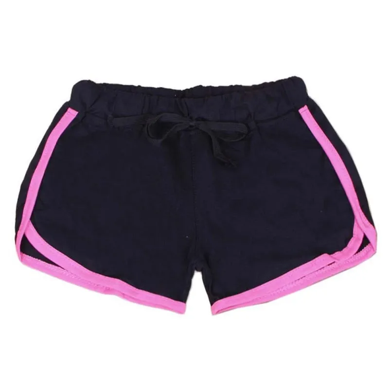 Esportes Fast Drying Drawstring Women Shorts Casual Anti Emptied Cotton Contrast Elastic Waist Correndo Short Pants