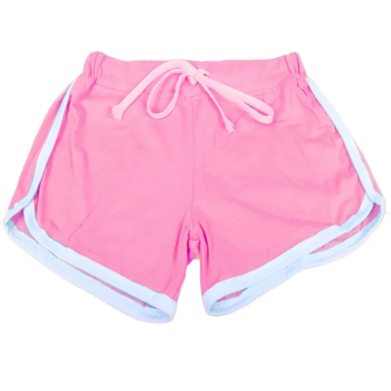 Esportes Fast Drying Drawstring Women Shorts Casual Anti Emptied Cotton Contrast Elastic Waist Correndo Short Pants