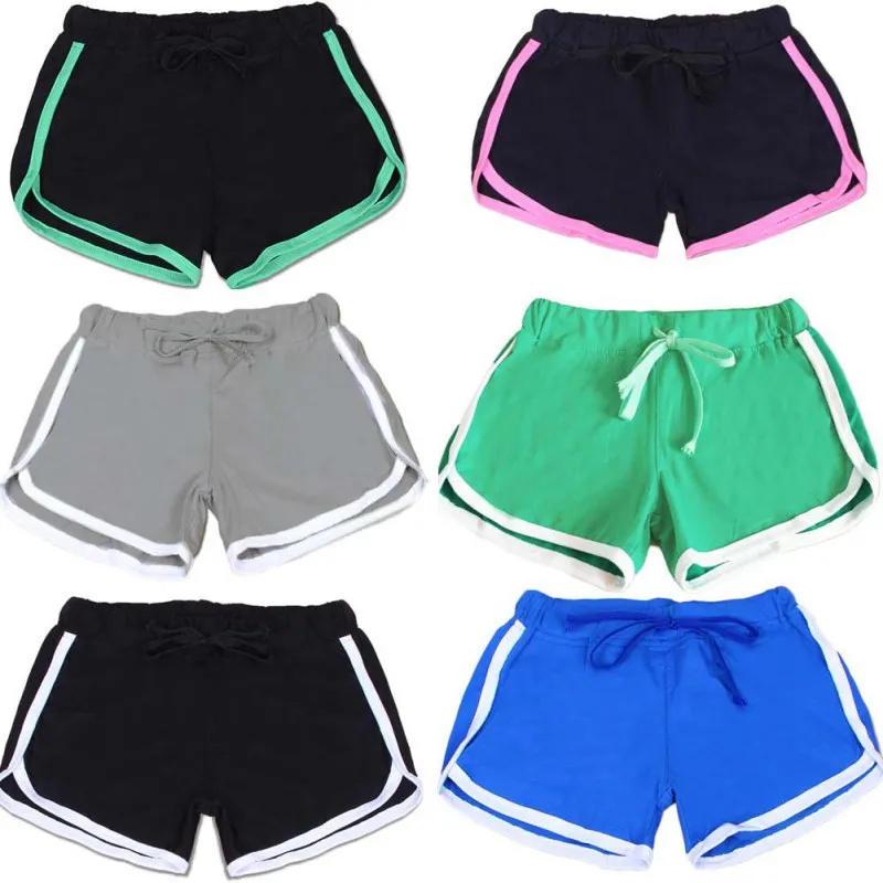 Esportes Fast Drying Drawstring Women Shorts Casual Anti Emptied Cotton Contrast Elastic Waist Correndo Short Pants