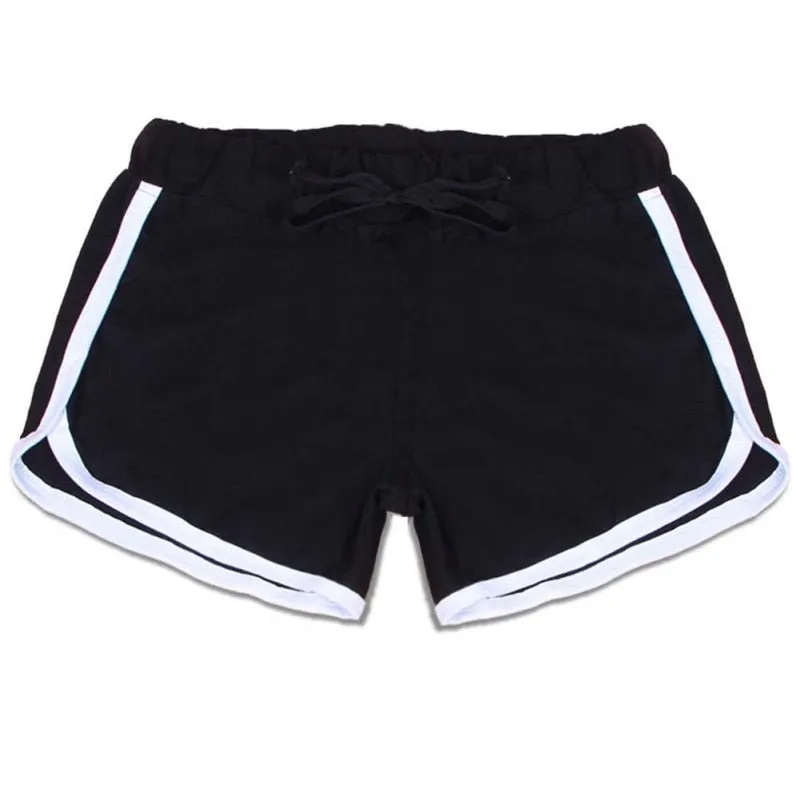 Esportes Fast Drying Drawstring Women Shorts Casual Anti Emptied Cotton Contrast Elastic Waist Correndo Short Pants