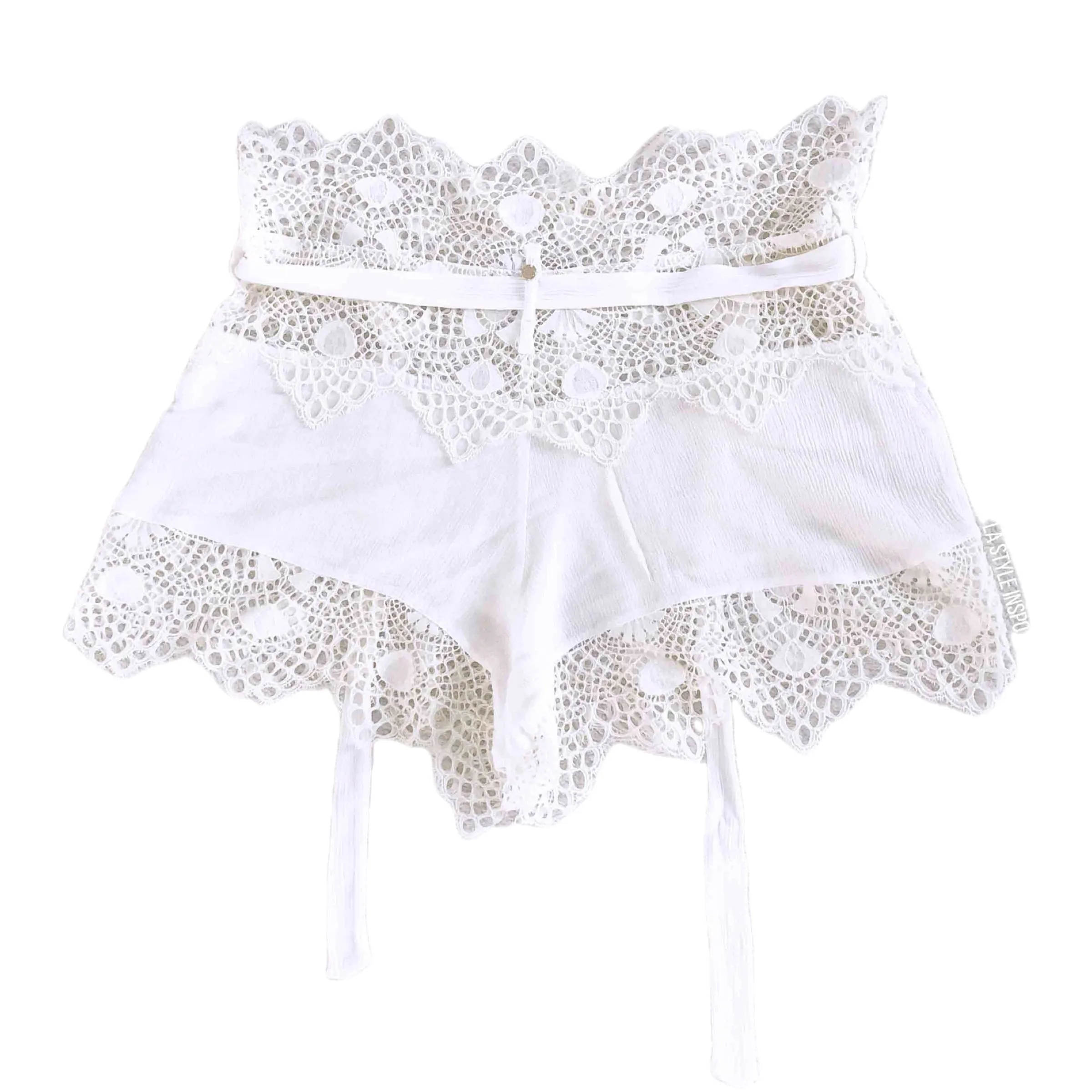 For Love and Lemons Caracas Lace Shorts Boho White Size Size Small