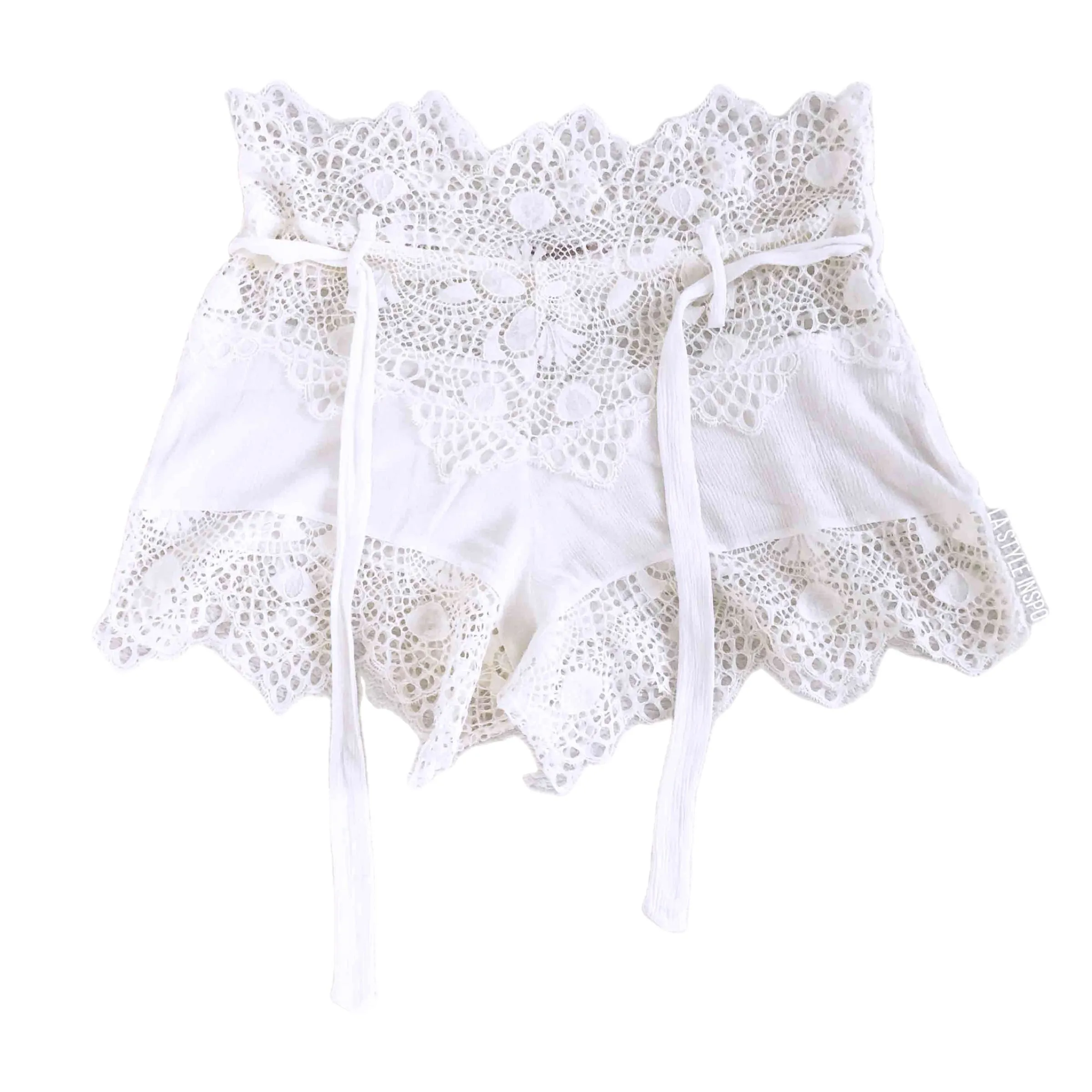 For Love and Lemons Caracas Lace Shorts Boho White Size Size Small