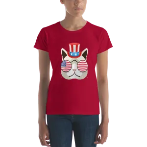 Funky Cat With Hat & Sunnies Women's Tee