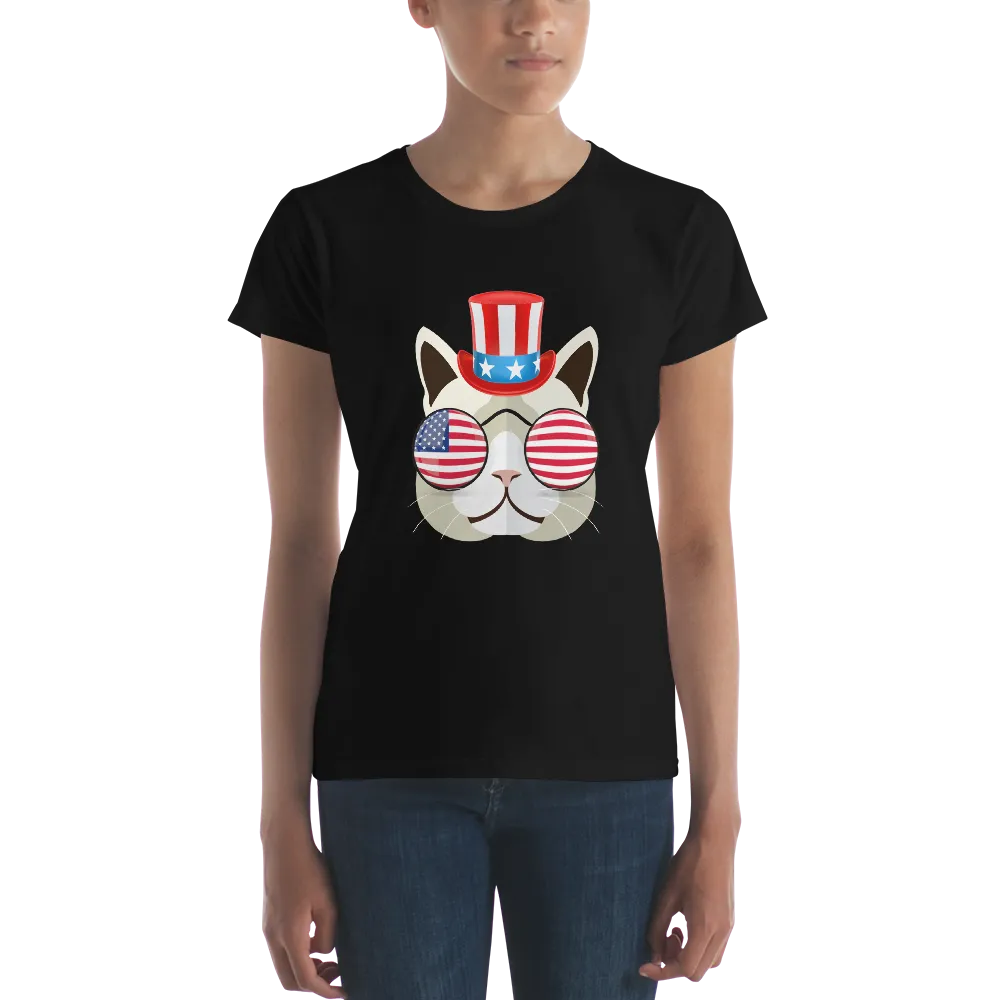 Funky Cat With Hat & Sunnies Women's Tee