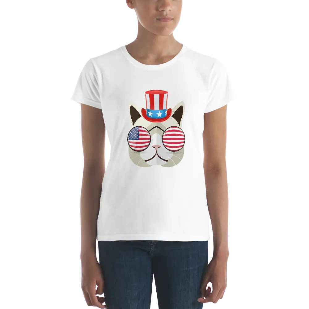 Funky Cat With Hat & Sunnies Women's Tee