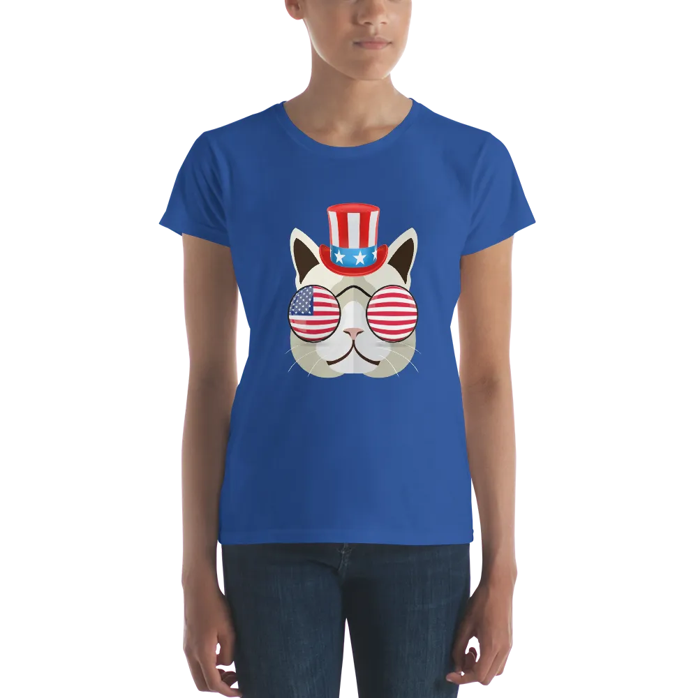 Funky Cat With Hat & Sunnies Women's Tee