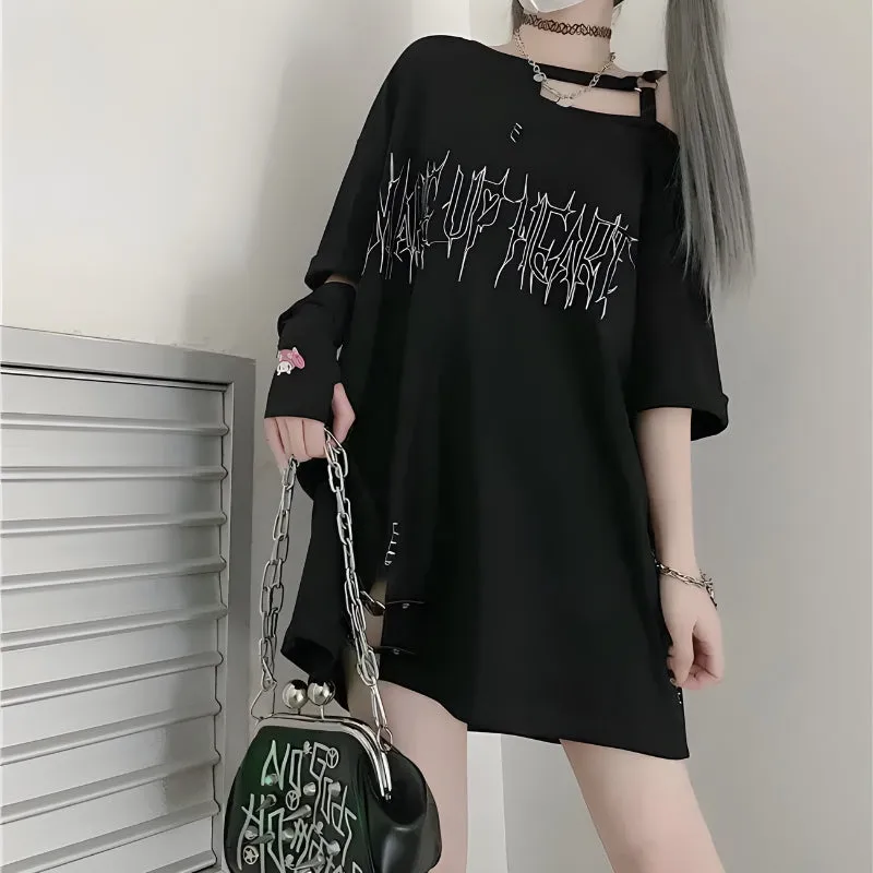 Grunge Make Up Heart Long Tee