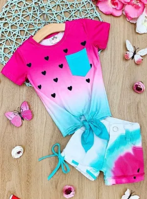 I Heart Watermelon Denim Short Set