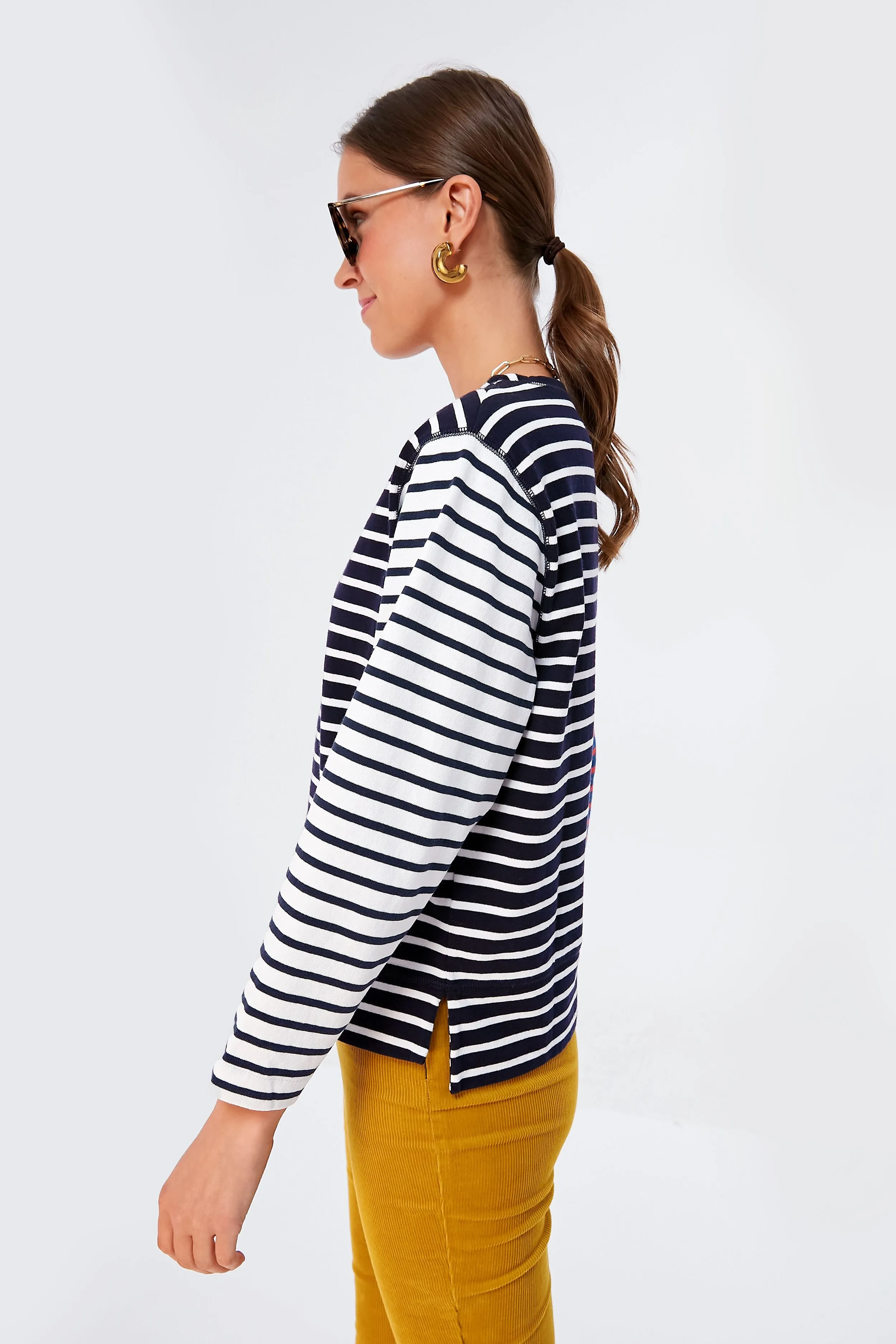 Lakeside Stripe Mixed Tee