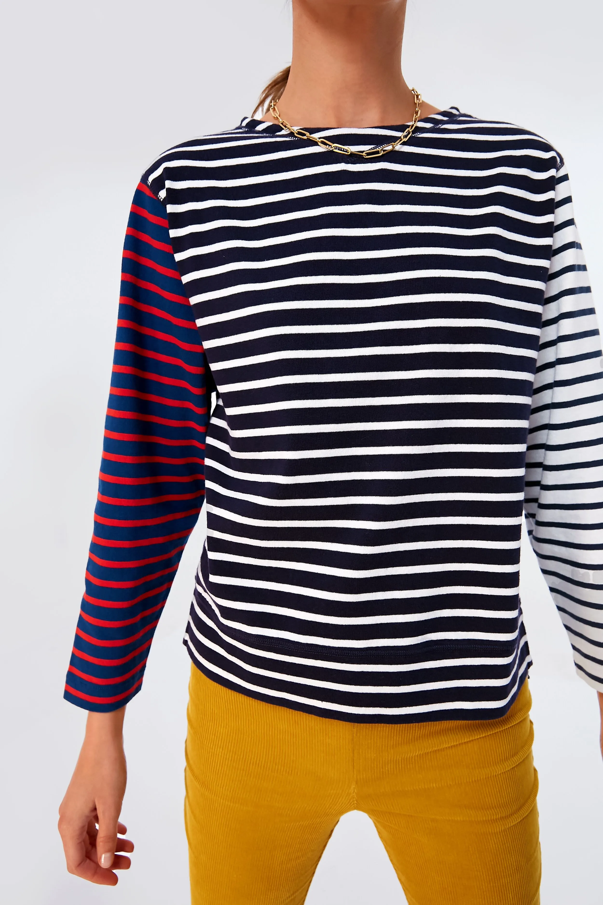 Lakeside Stripe Mixed Tee