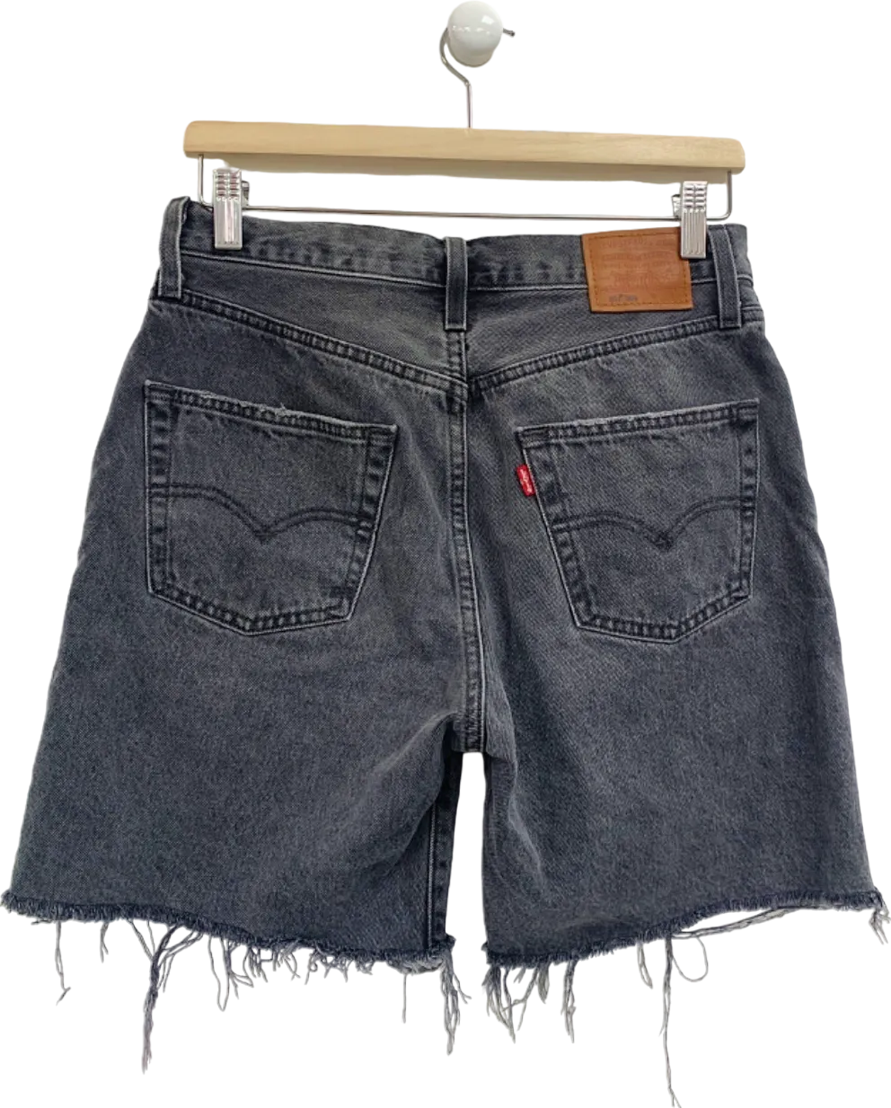 Levi's Grey Denim Distressed Shorts W 27