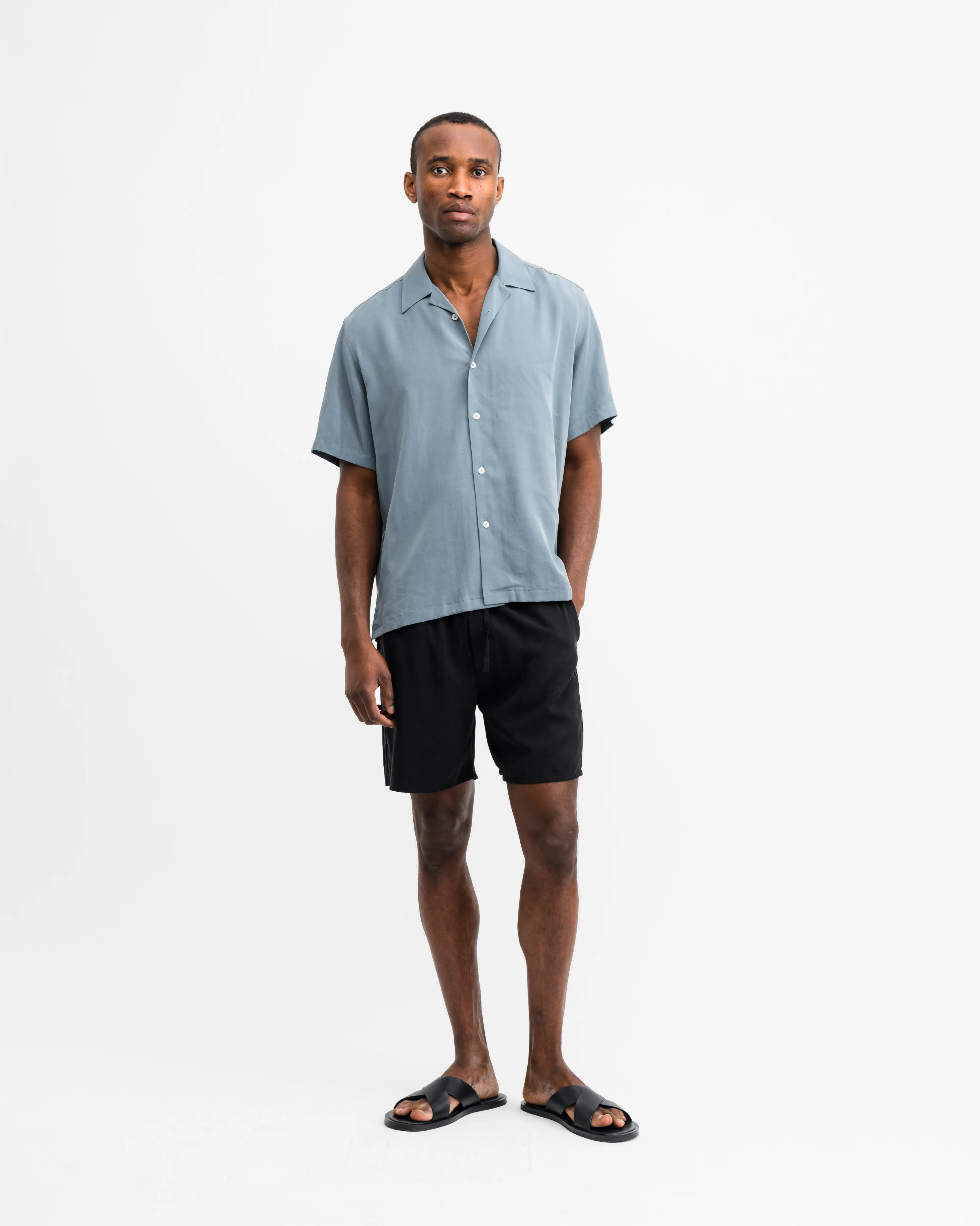 Lyocell Relaxed Fit Shorts Black