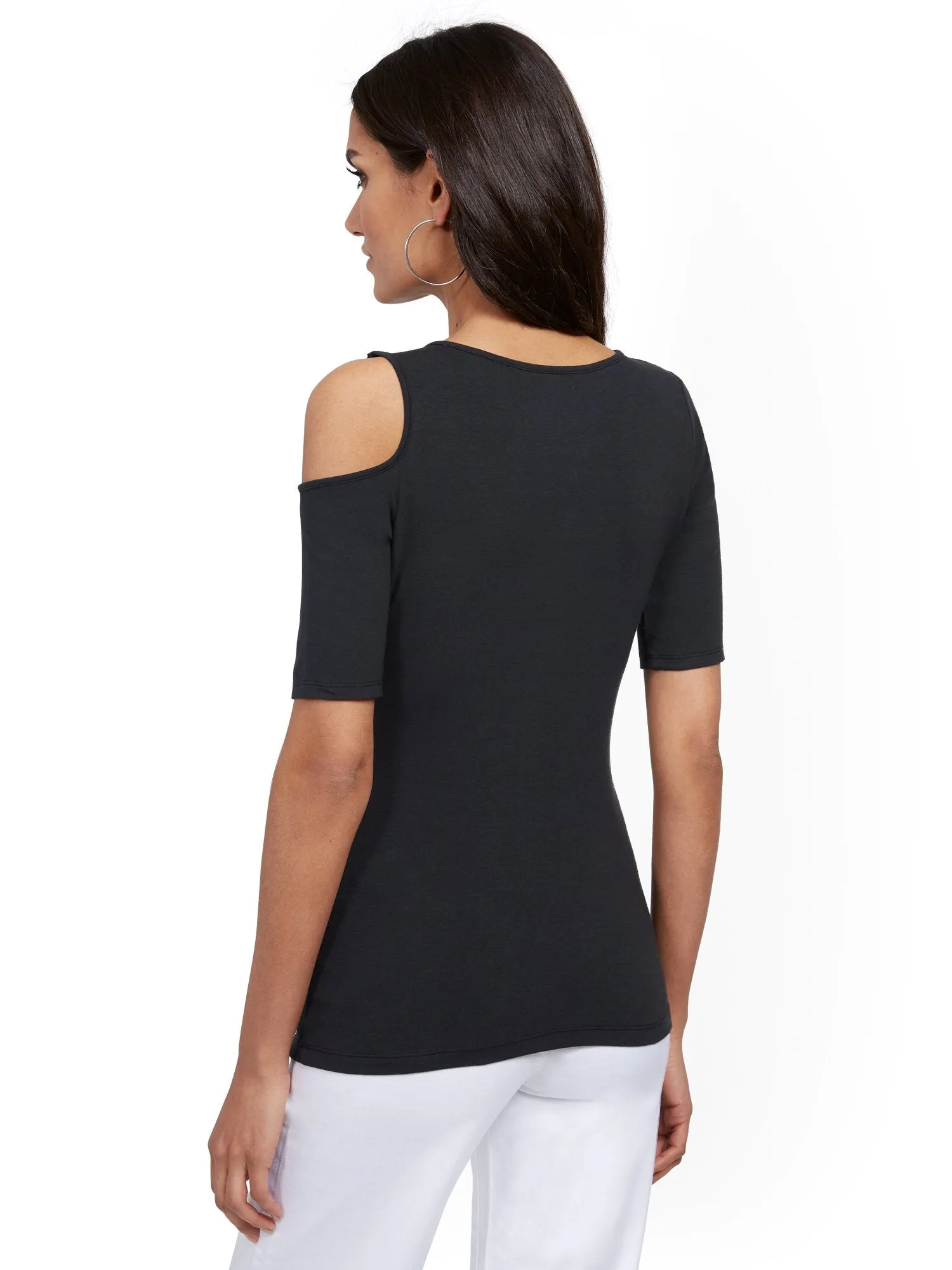 Manhattan Cutout Cold-Shoulder Top