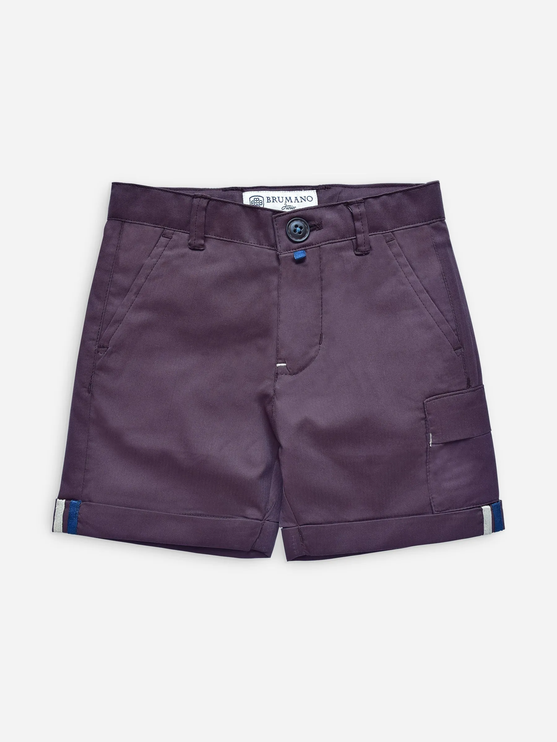 Maroon Stretch Cotton Casual Shorts