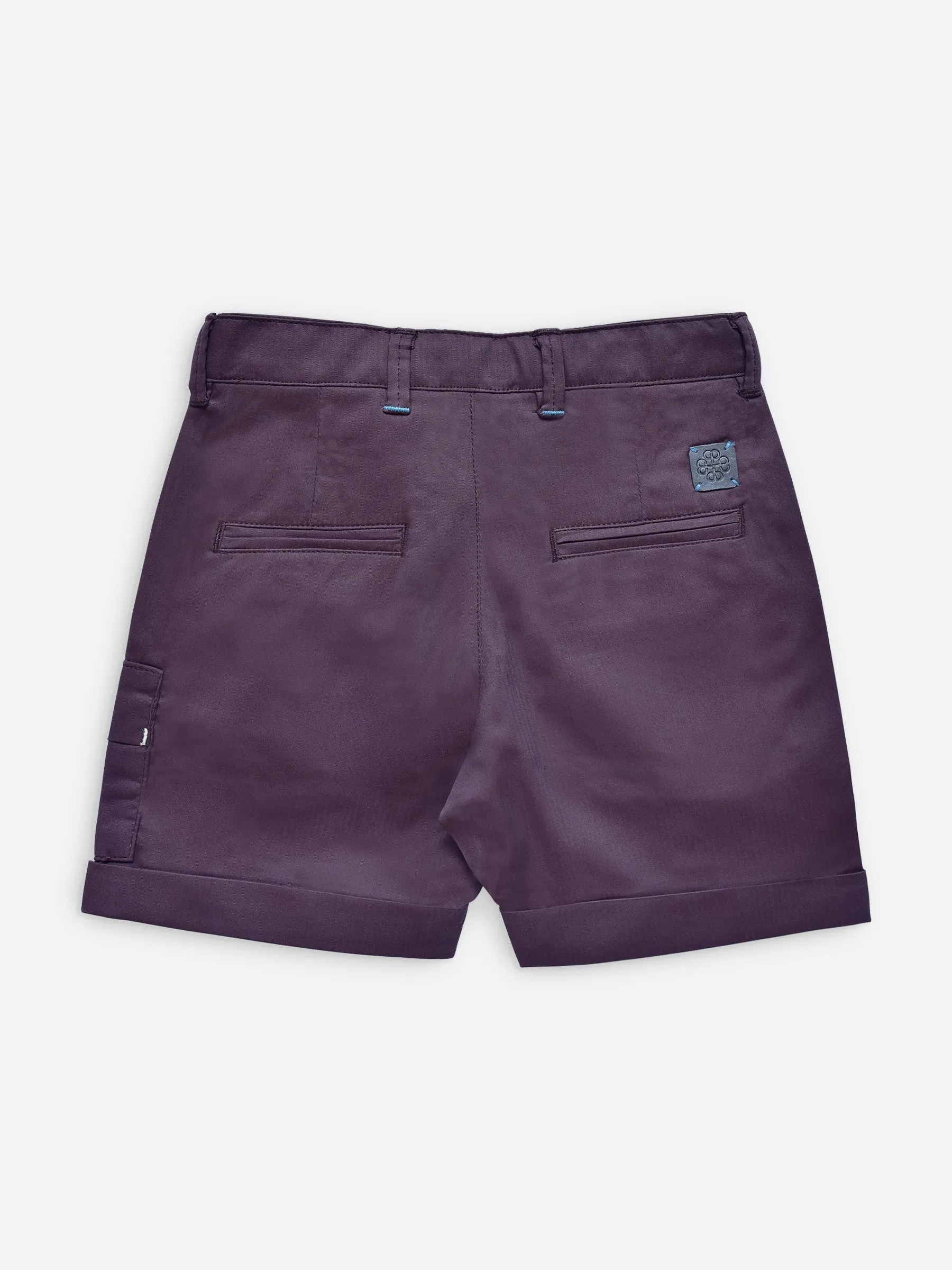 Maroon Stretch Cotton Casual Shorts