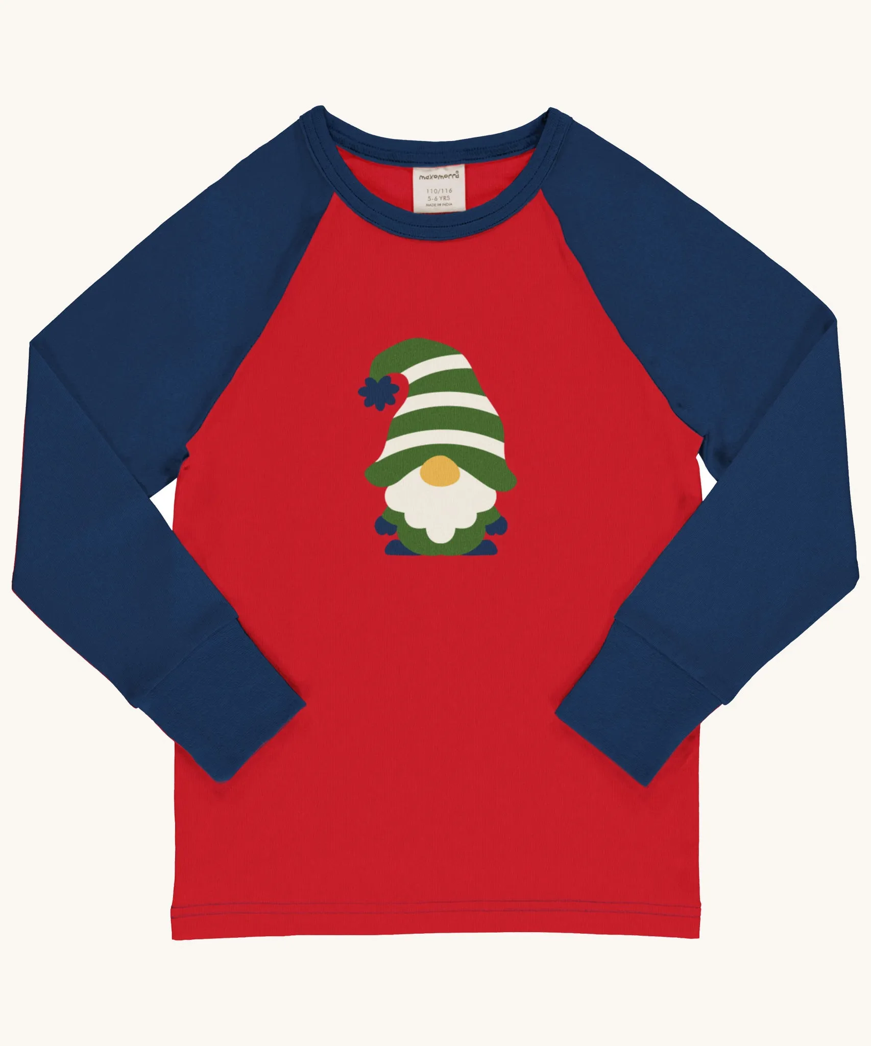 Maxomorra Swedish Santa Raglan Long Sleeve Top